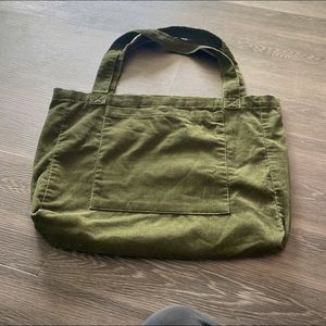 Large Green Corduroy Tote Bag